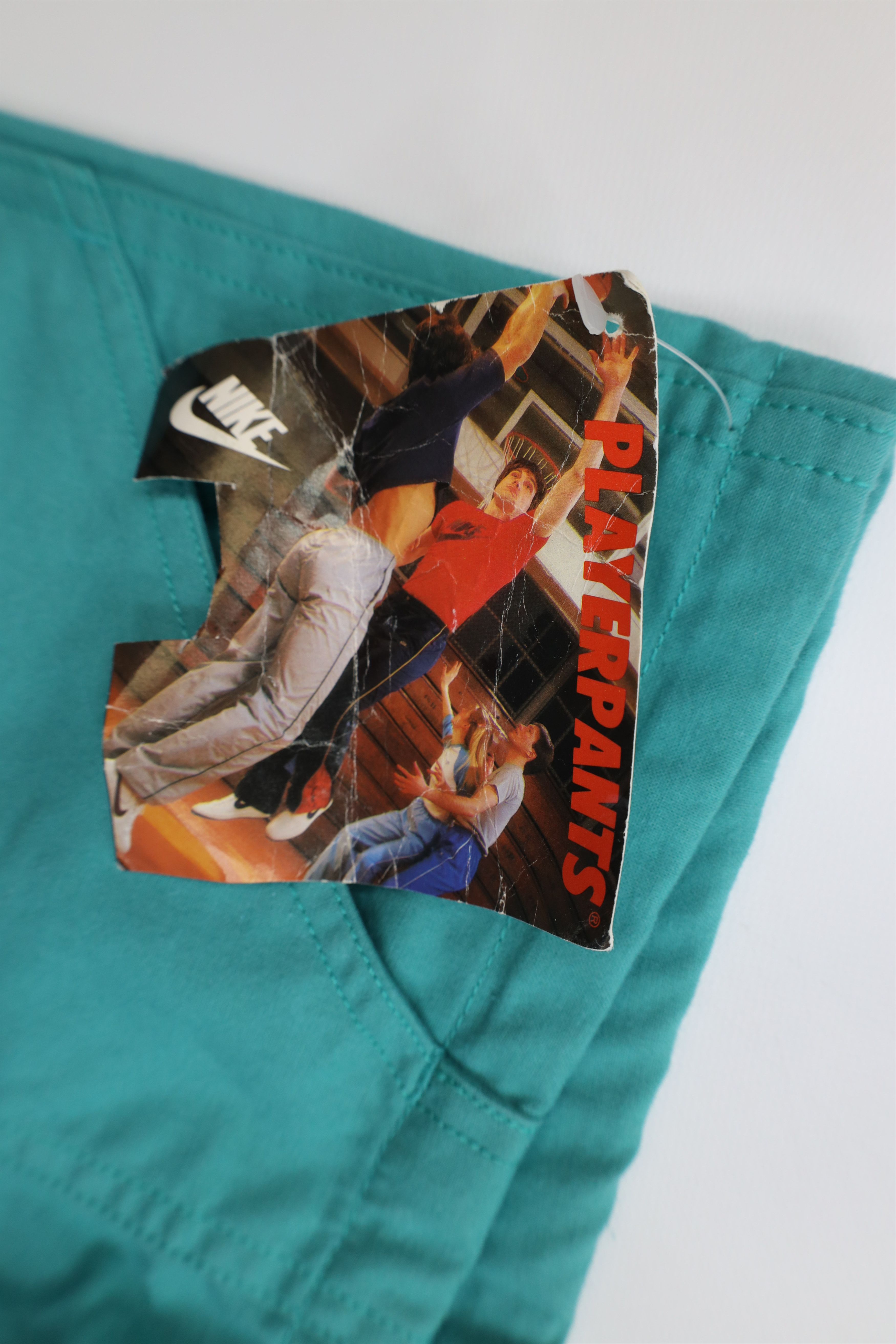 Nike Deadstock Vintage 80s 90s Nike Basketball Pants Teal Cotton Size US 34 / EU 50 - 8 Thumbnail