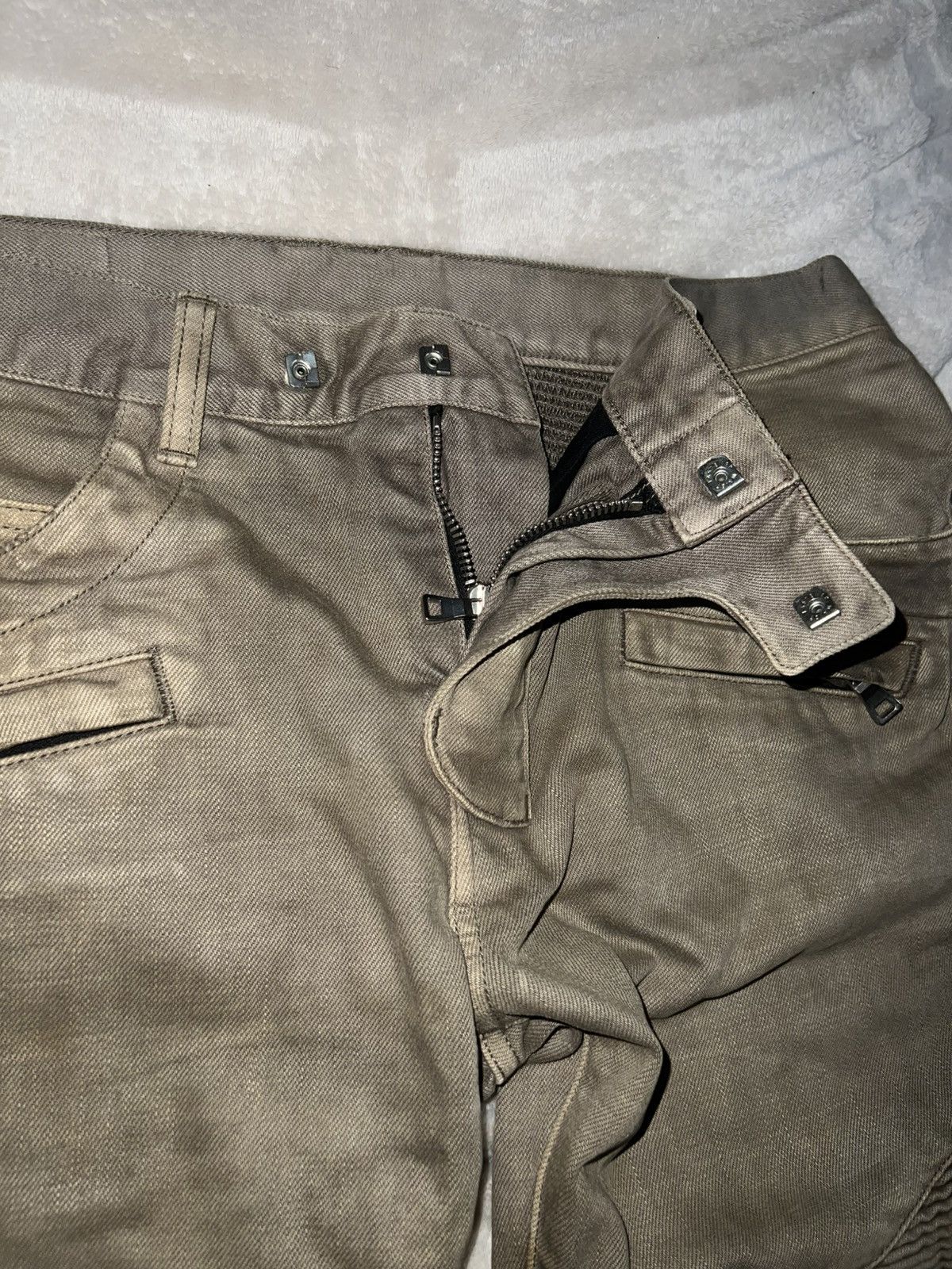 Balmain Balmain Brown/Beige Biker Jeans Size US 32 / EU 48 - 6 Thumbnail