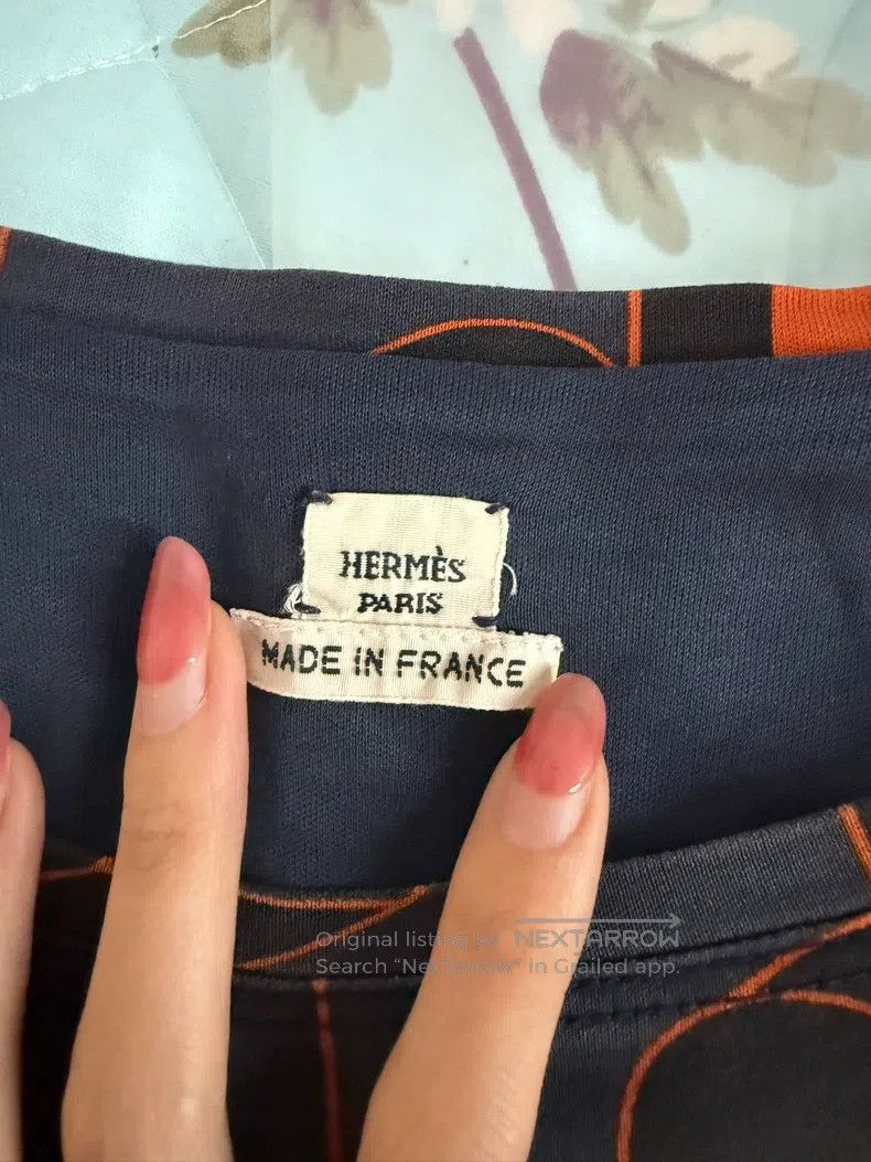 Hermes Hermes Top in silk, gray and orange color scheme Size XS / US 0-2 / IT 36-38 - 3 Thumbnail