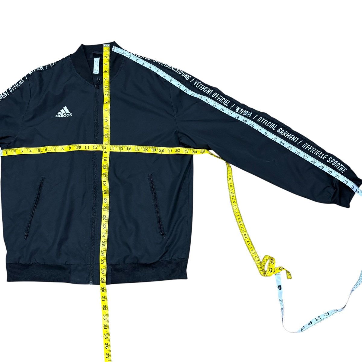 Adidas Rare Adidas Anthem Tape Bomber Windbreaker Jacket Black L Size US L / EU 52-54 / 3 - 8 Thumbnail