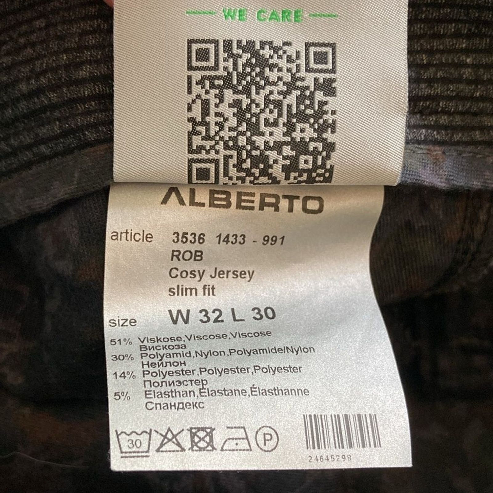 Alberto Alberto Mens Pants Size 32 X 30 Style "Rob" Stripe Jersey Size US 32 / EU 48 - 7 Thumbnail