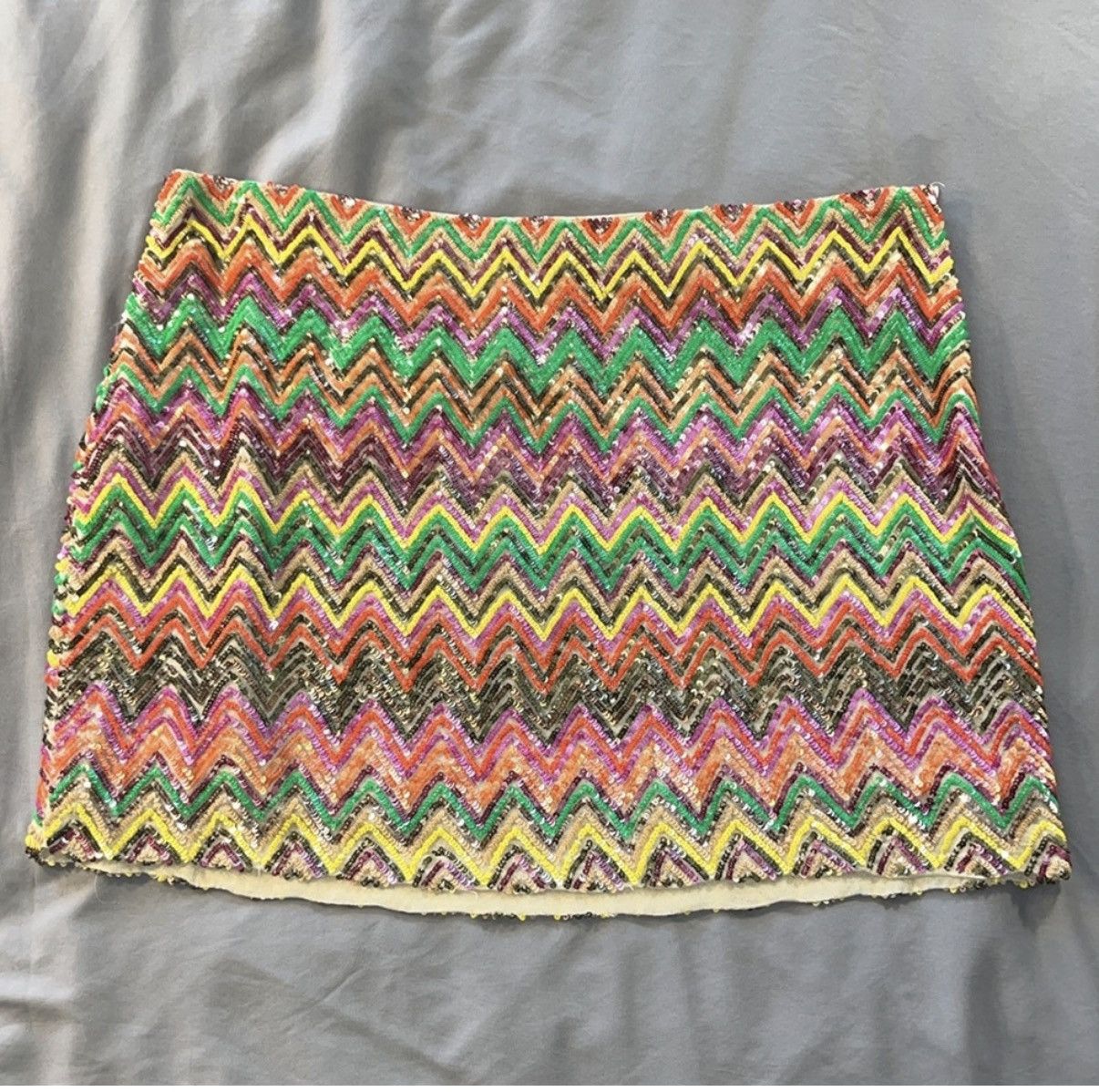 Haute Hippie Haute Hippie Multicolored Chevron Mini Skirt Size Medium Size 30" / US 8 / IT 44 - 4 Thumbnail