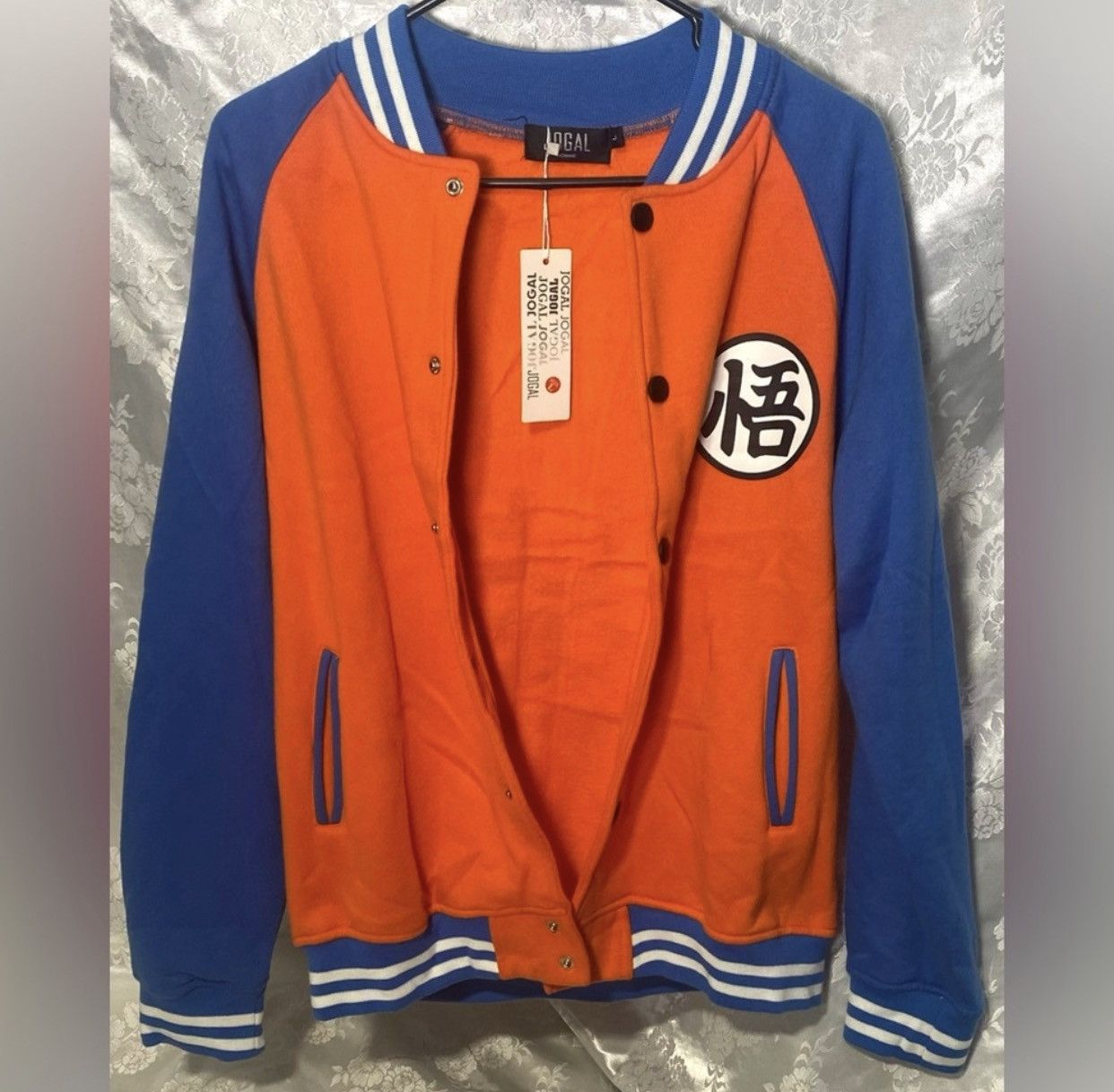 Other JOGAL Dragon Ball Z Goku Kanji Varsity Jacket Orange Blue Size US L / EU 52-54 / 3 - 6 Thumbnail