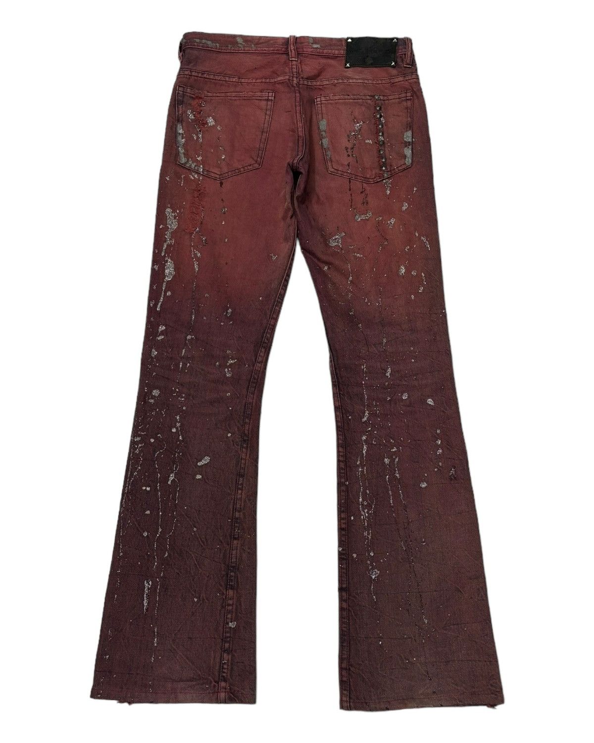 Issey Miyake × Japanese Brand ISSEY MIYAKE PAINTER SPLASH FLARED DENIM JEANS LOW RISE Size US 29 - 9 Thumbnail