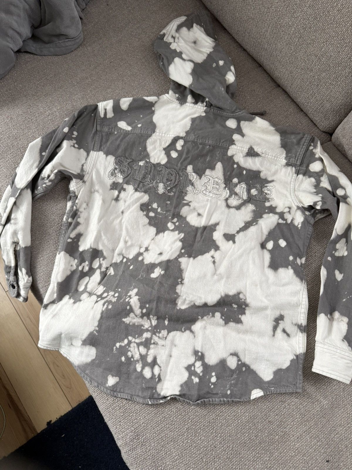 Supreme Bleached Hooded Denim Shirt Size US S / EU 44-46 / 1 - 4 Thumbnail