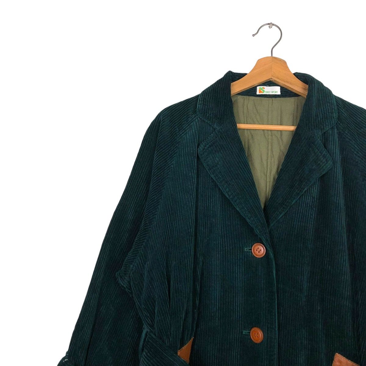 Issey Miyake 🔥VINTAGE 80’s LONG JACKET CORDUROY ISSEY SPORT LEATHER PARTS Size US M / EU 48-50 / 2 - 10 Thumbnail