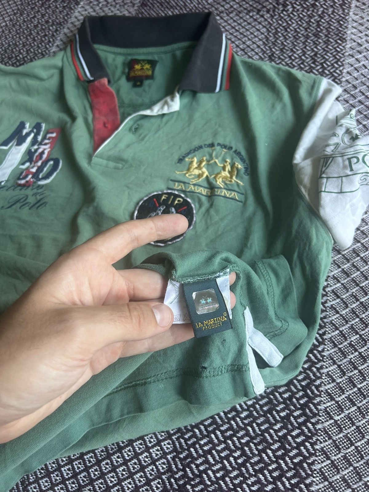 Vintage La Martina Vintage Polo T-shirt Big Logo Thrashed Condition Size US XL / EU 56 / 4 - 12 Thumbnail