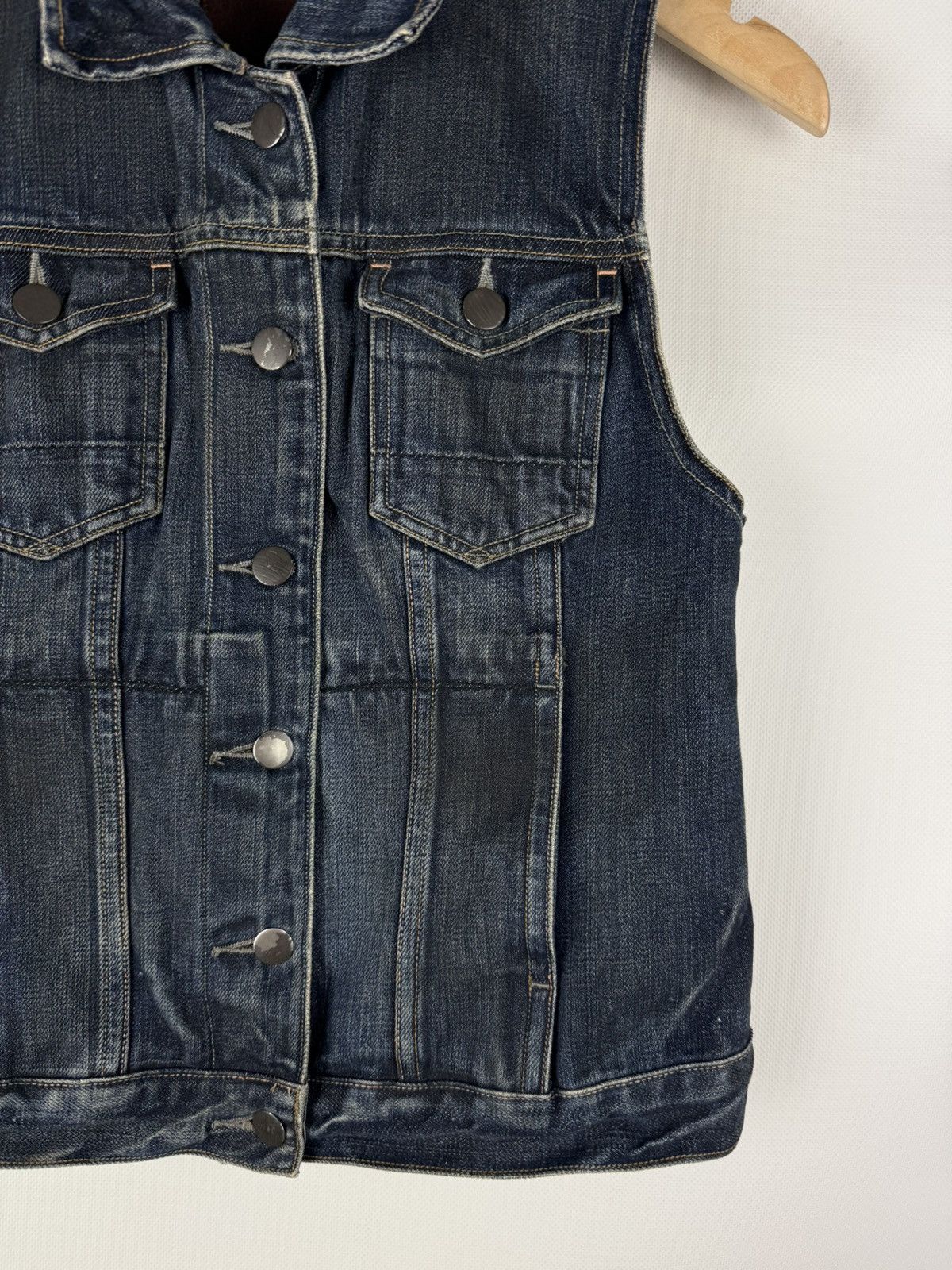 Allsaints × Japanese Brand Allsaints Ladies Easy Trucker Selvedge Denim Gilet Vest Size M / US 6-8 / IT 42-44 - 6 Thumbnail