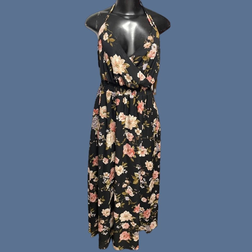 Vintage Just Found Maxi Dress 1X Floral Spaghetti Strap Lined New Size XL / US 12-14 / IT 48-50 - 1 Thumbnail