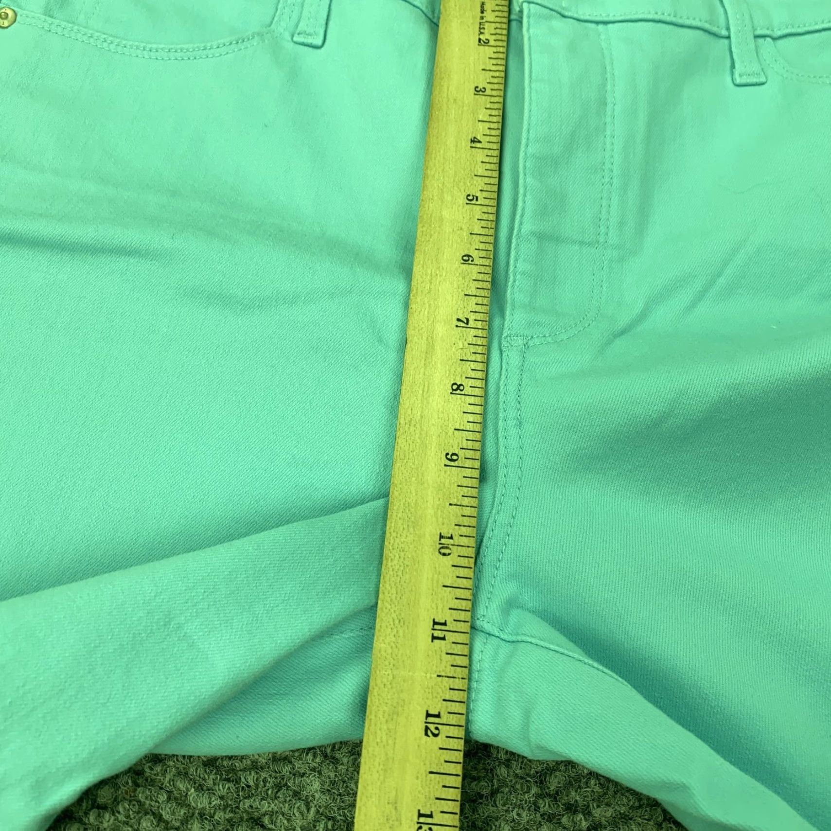Talbots Talbots Jegging Crop Jeans Womens 14P High Waist Green Slimming Stretch Size 36" / US 14 / IT 50 - 6 Thumbnail