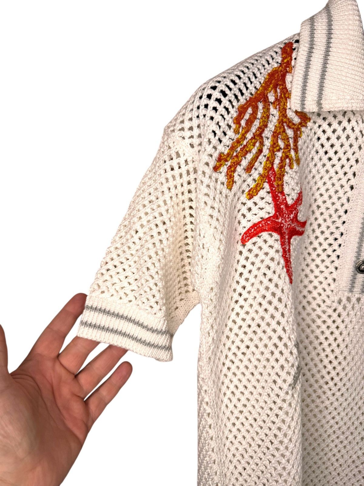 Versace Versace cotton knit polo with coral embroidery Size XS / US 0-2 / IT 36-38 - 8 Thumbnail