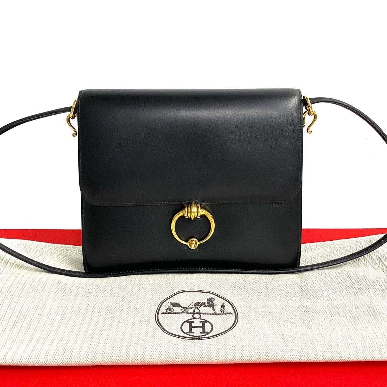 Hermes Hermes Shoulder Bag Black Leather Size ONE SIZE - 1 Thumbnail