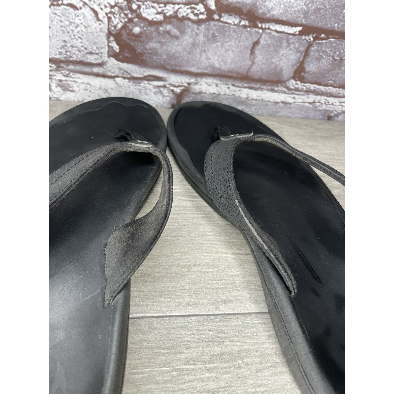 Olukai Olukai Ohana Black Synthetic Flip Flop Thong Beach Sandals W Size US 8 / IT 38 - 6 Thumbnail