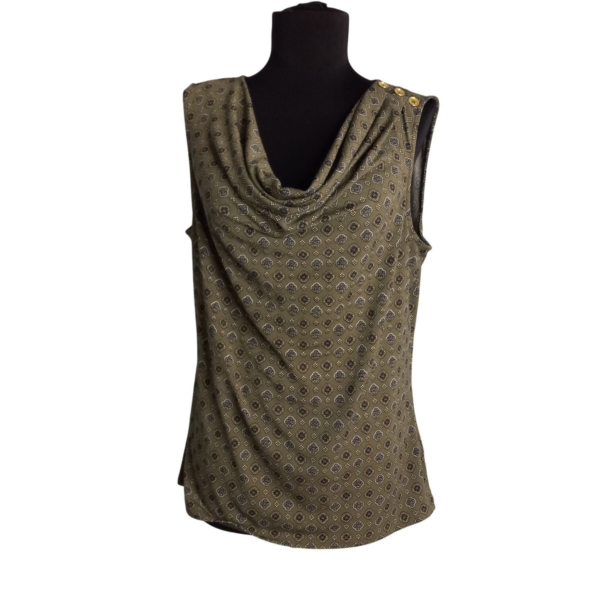 Michael Kors Michael Kors Size M Tank Top Sleeveless Cowl Neck Gold Butto Size M / US 6-8 / IT 42-44 - 1 Thumbnail