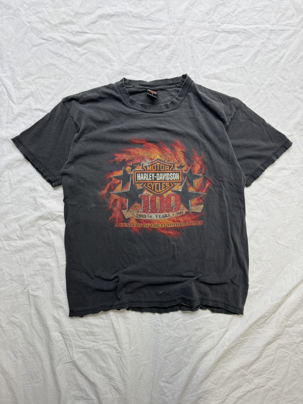 Harley Davidson Vintage Faded ERD Style Harley Davidson Thrashed Tee Size US XL / EU 56 / 4 - 2 Thumbnail