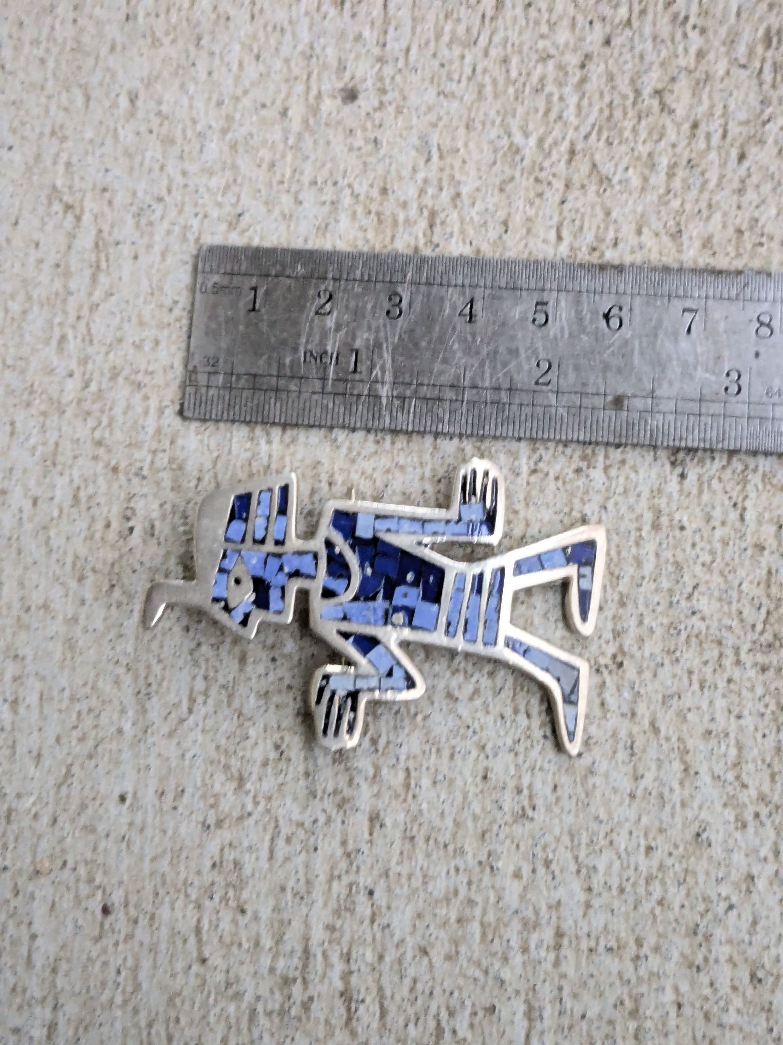 Jewelry Vintage Sterling Silver Pin Brooch Blue Taxco Mexico Size ONE SIZE - 12 Thumbnail