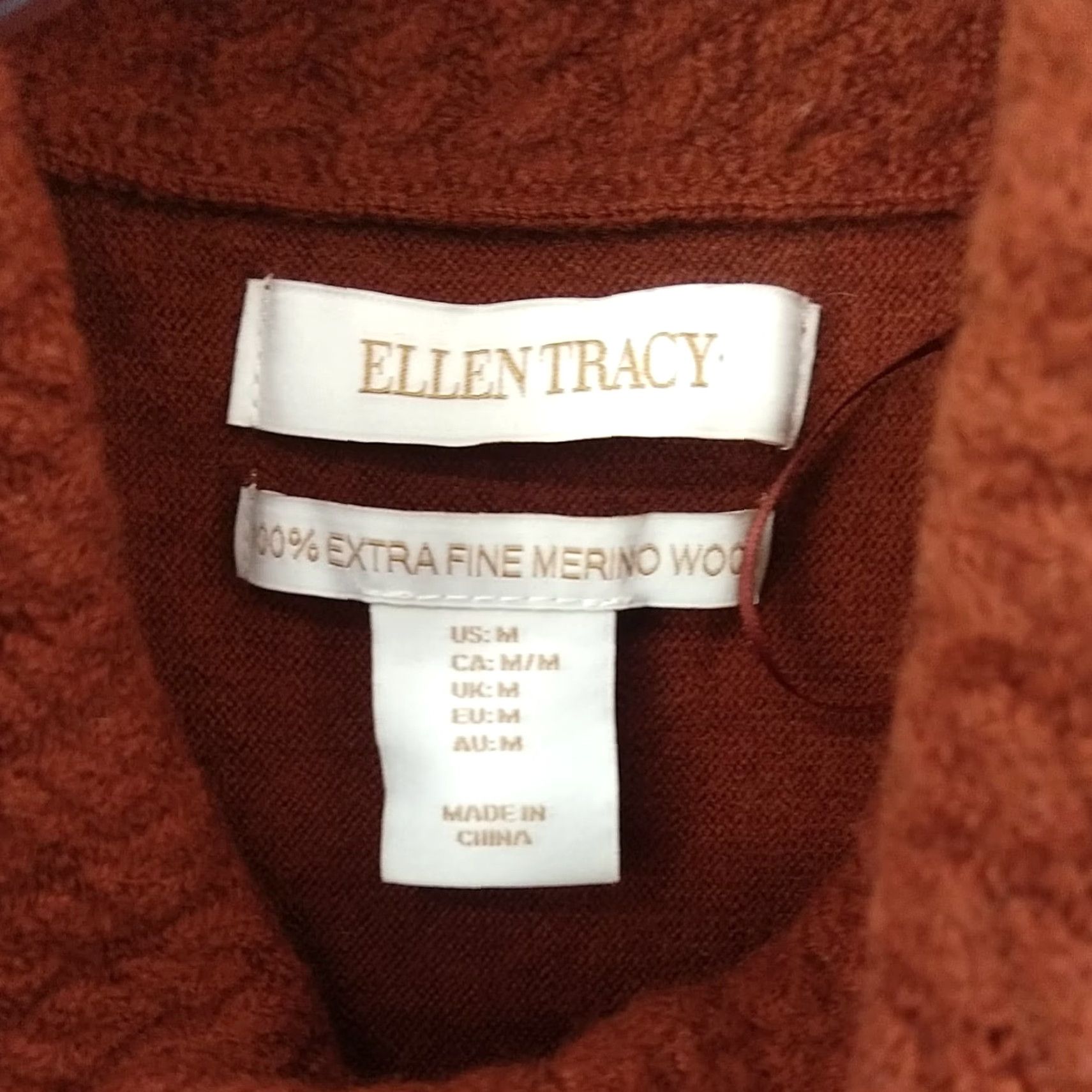 Ellen Tracy Ellen Tracy Womens Sweater M Brown Turtle Neck Wool Vintage Y2K Size M / US 6-8 / IT 42-44 - 7 Thumbnail