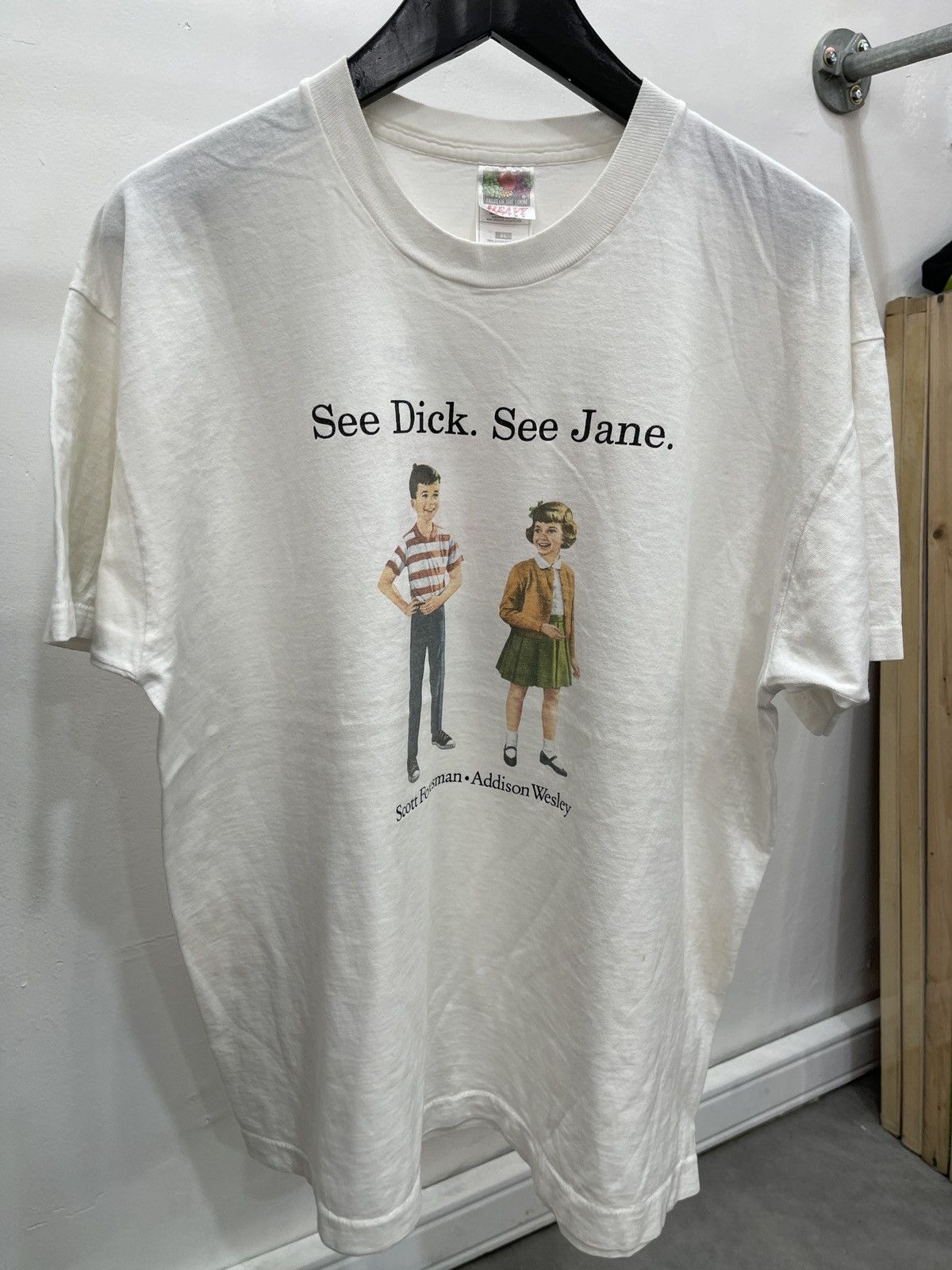 Vintage see dick see jane parody t shirt