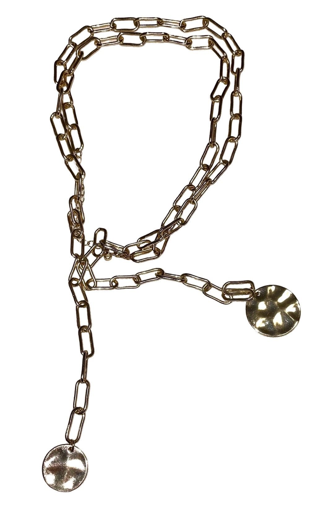 Other Adornia Paperclip Disc Long Lariat Necklace NEW Size ONE SIZE - 14 Thumbnail