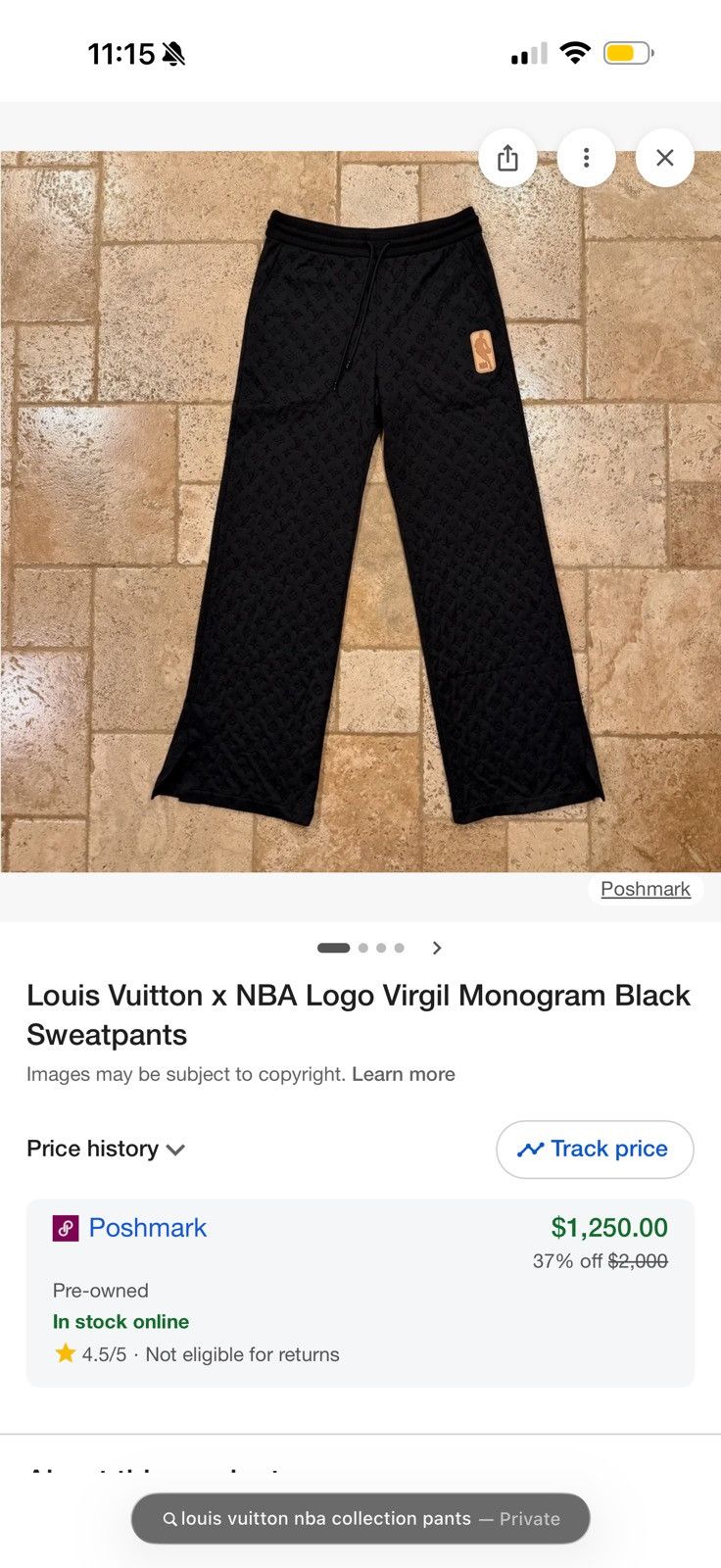 Louis Vuitton × NBA Louis Vuitton x NBA Monogram Pants with Slits Size US 37 - 8 Thumbnail