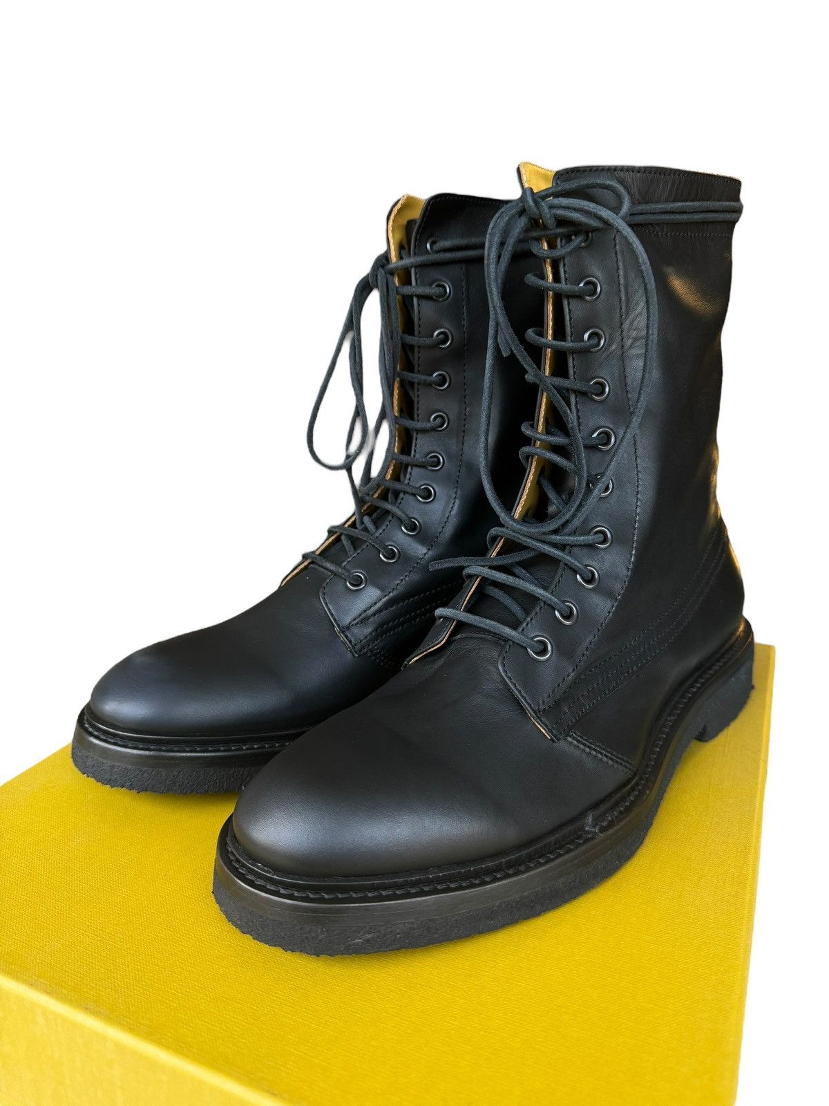 Rhude Combat Boot Matte Italian Leather (Black) Size US 9 / EU 42 - 1 Thumbnail