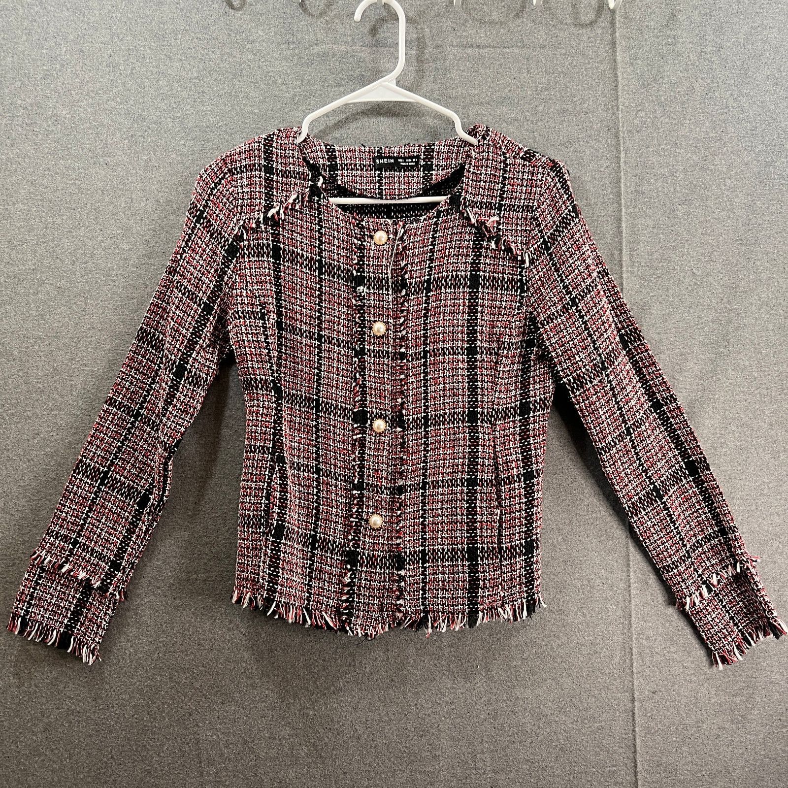 Shein SHEIN Top Suits Womens Size Small Red Tweed Formal Size S / US 4 / IT 40 - 1 Thumbnail