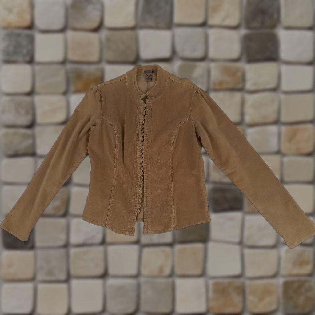 JCPenney VINTAGE Corduroy Shirt JC Penny Button-Up Women Large Brown Blazer Wire Hook Button-Down Casual Long Sleeve Spring Winter 22in Long 18in Pit to Pit Size L / US 10 / IT 46 - 1 Thumbnail