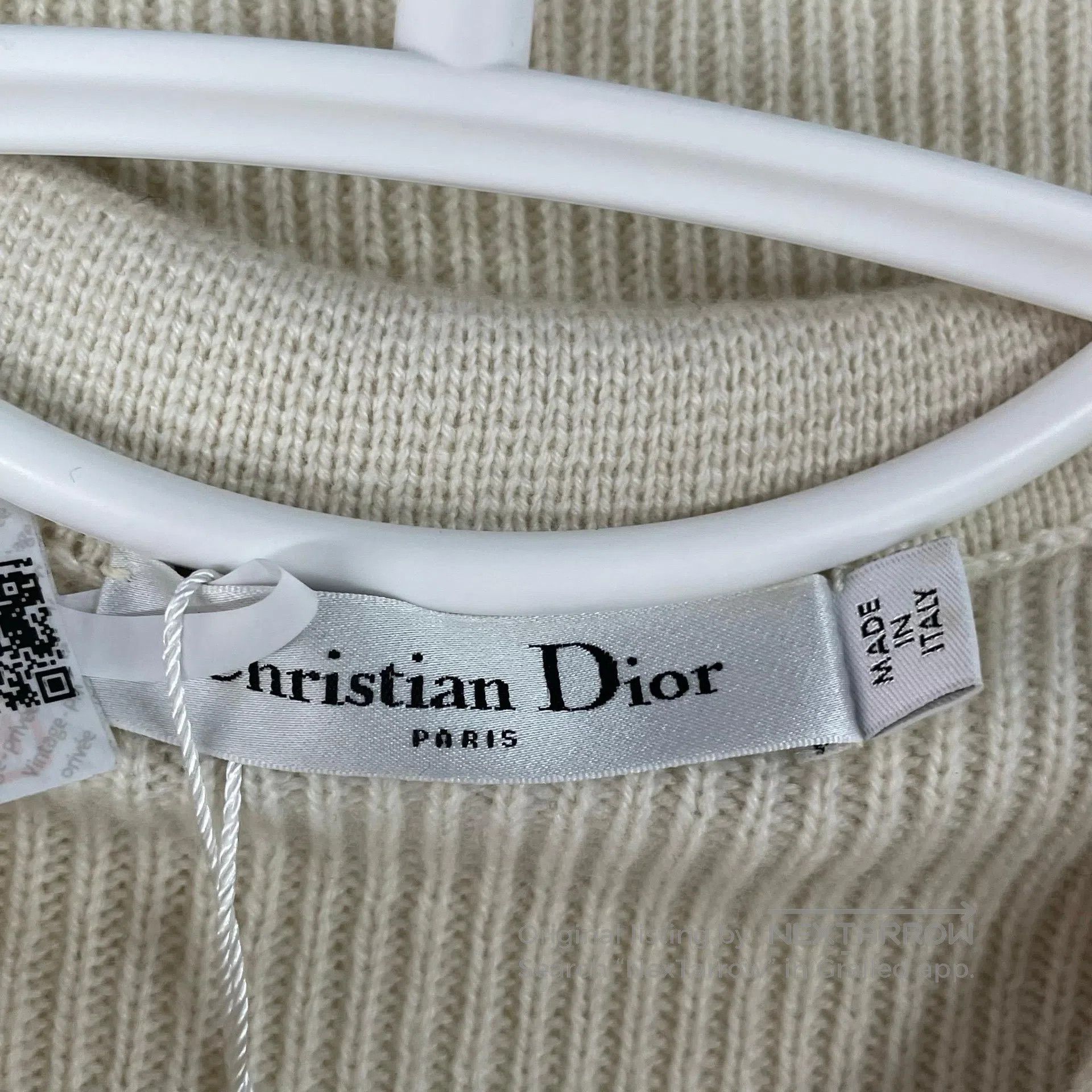 Dior Dior Ivory Bee Embroidered Cashmere Sleeveless Knit Top| Size XXS / US 00 / IT 34 - 5 Thumbnail