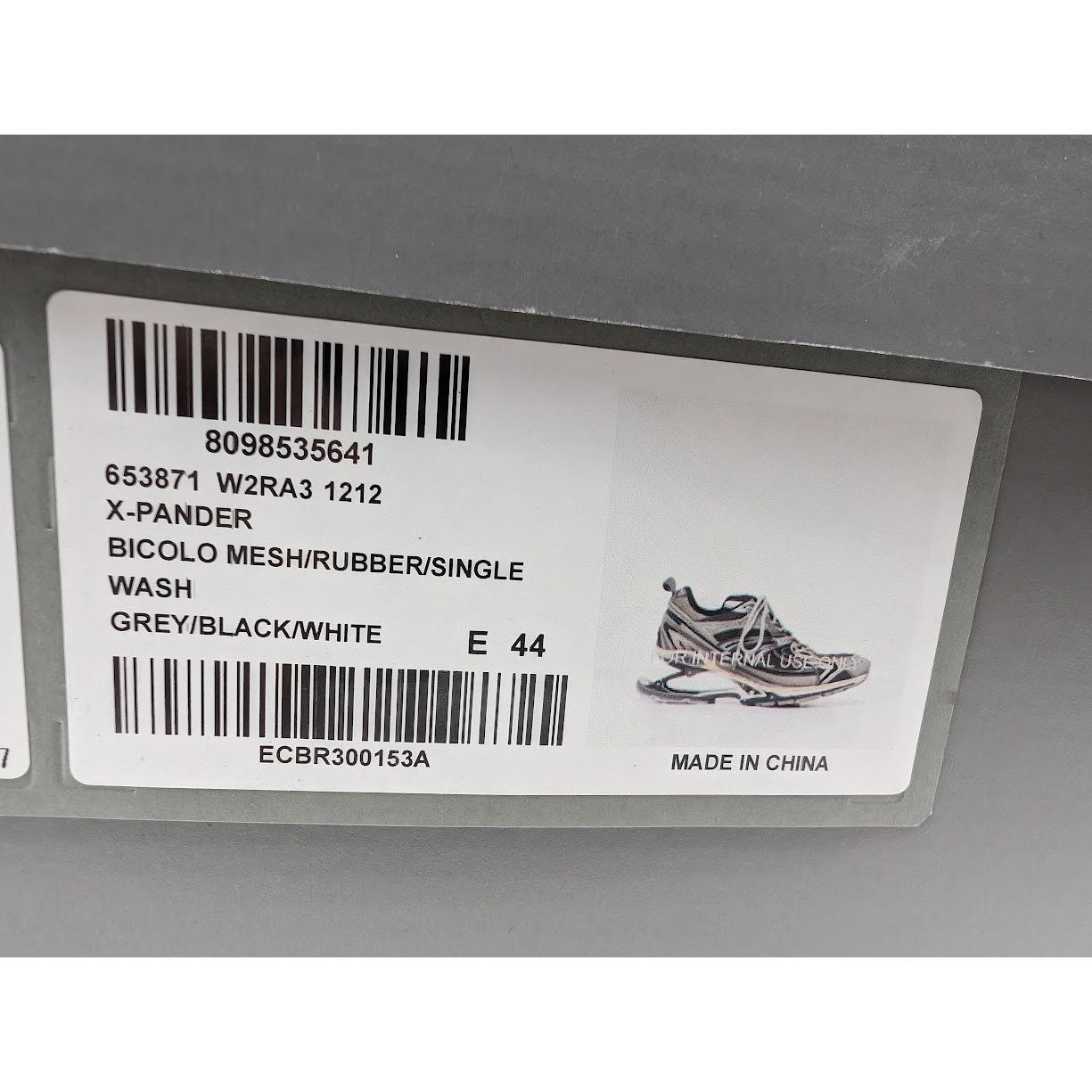 Balenciaga o1rshd1 Rubber X-Pander Sneakers in Grey/Black/White Size US 11 / EU 44 - 24 Thumbnail