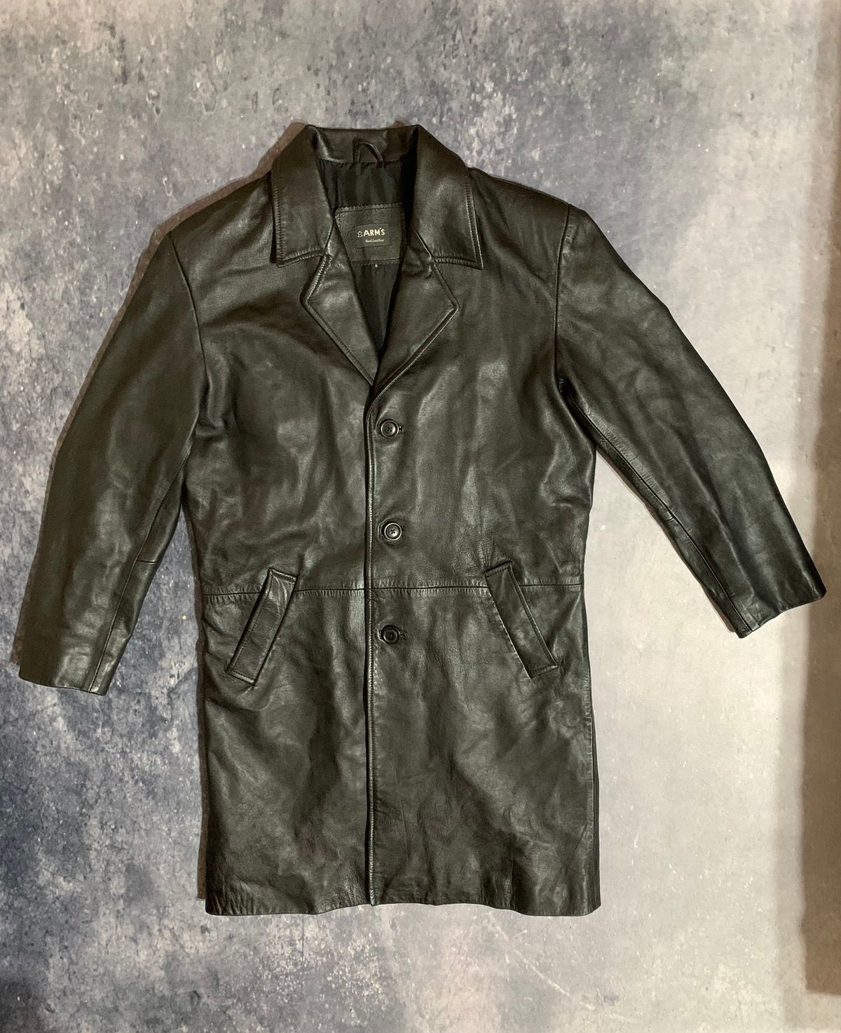 Pre-owned Leather Jacket X Vintage Leather Jacket Coat Mens Y2k 90's In Black