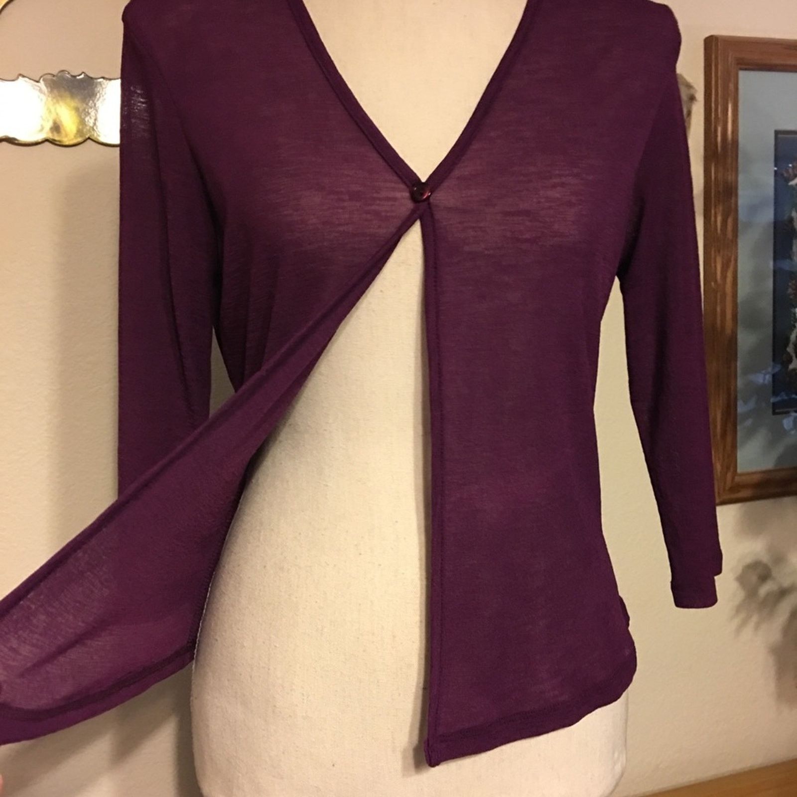 Other Charlotte Russe boysenberry Sheer Button Top L Size L / US 10 / IT 46 - 6 Thumbnail