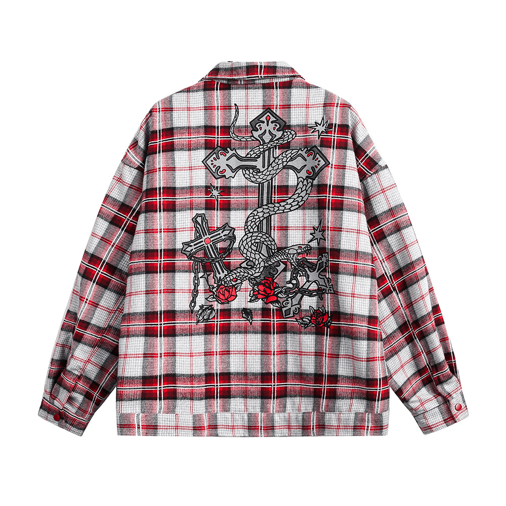 Cross Flannel Long Sleeve Shirt Jacket