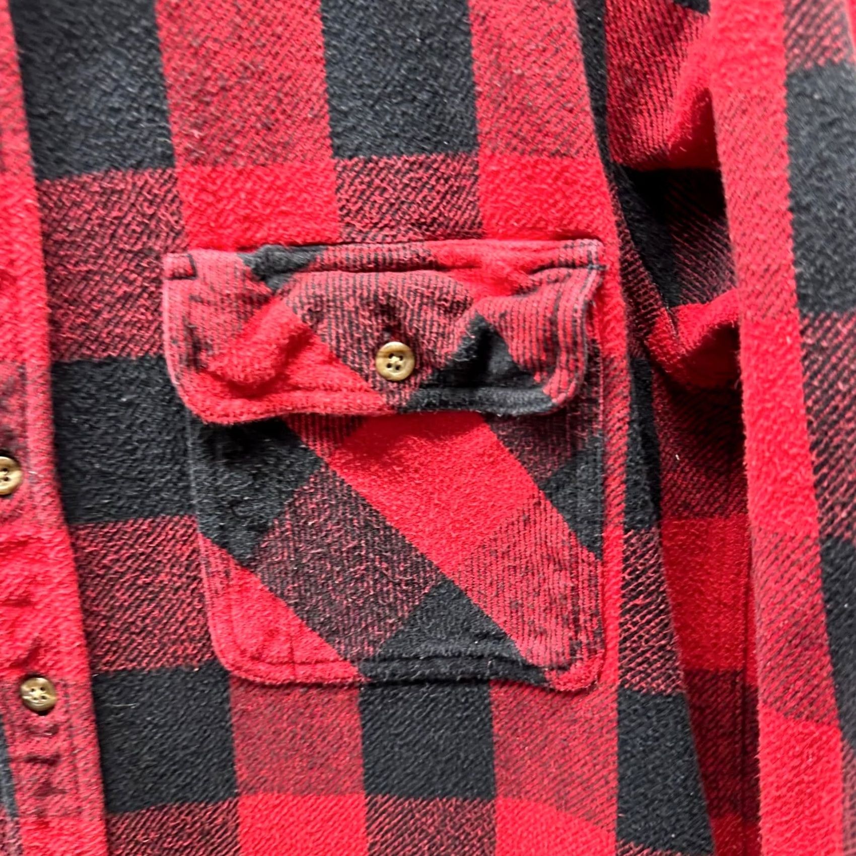 Vintage Five Brothers Flannel Shirt Adult Large Red Black Heavy Cotton Mens Work 80s Size US L / EU 52-54 / 3 - 3 Thumbnail