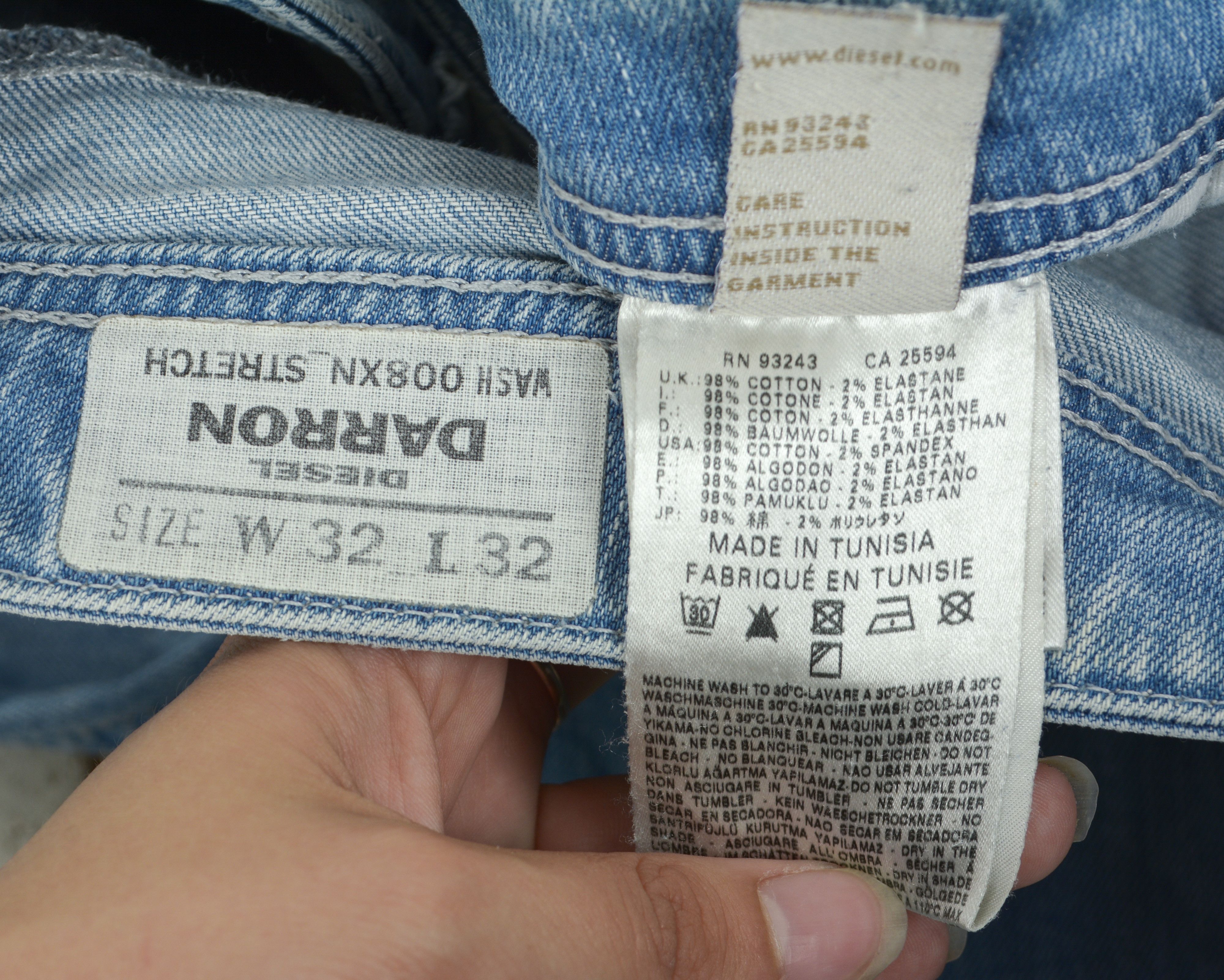 Diesel Darron W32 L32 Regular Slim Tapered Fit Jeans Pants Trousers Size US 32 / EU 48 - 7 Thumbnail