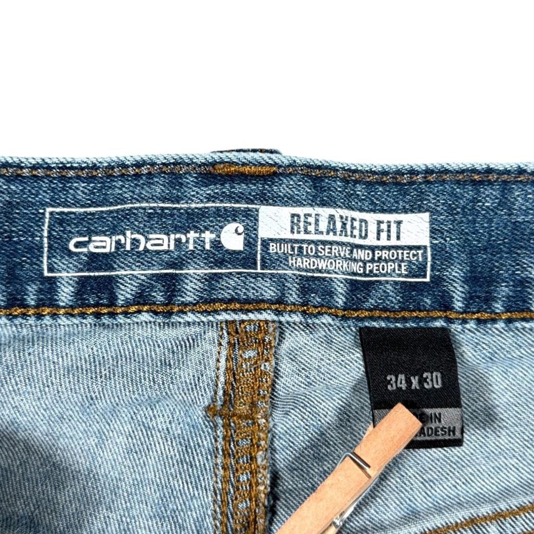 Carhartt Carhartt Jeans Mens 34x30 Blue Denim Rugged Flex Relaxed Fit Workwear BD2804 Size US 34 / EU 50 - 5 Thumbnail
