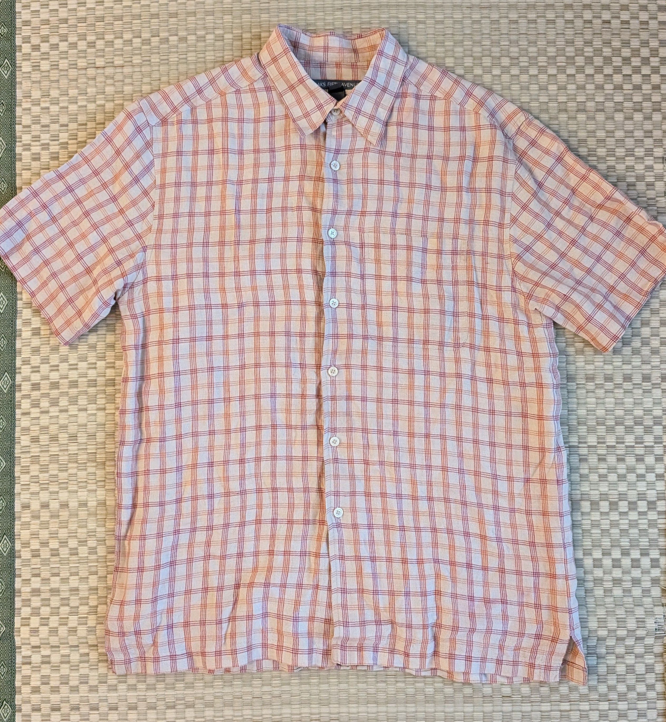 Saks Fifth Avenue Saks Fifth Avenue 100% Linen Short Sleeve Button Up Shirt Size US M / EU 48-50 / 2 - 1 Thumbnail