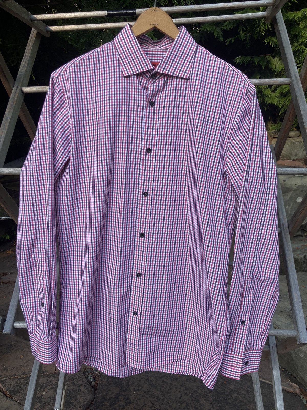 Hugo Boss Hugo Boss Red Label Plaid button-down shirt spread collar Size US S / EU 44-46 / 1 - 1 Thumbnail