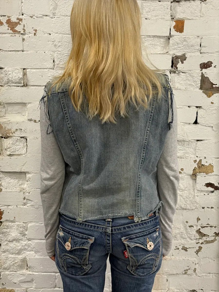 Polo Ralph Lauren 2000s Ralph Lauren USA Flag Blue Denim Vest Jacket Size S / US 4 / IT 40 - 3 Thumbnail