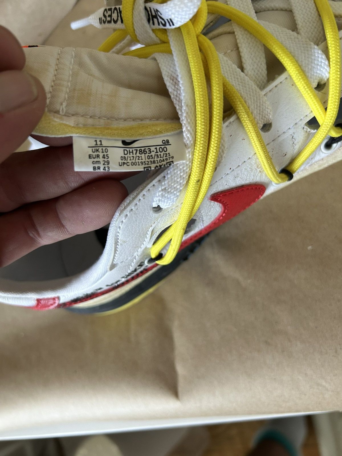 Nike × Off-White Nike Blazer Low x Off-White University Red Size 11 Size US 11 / EU 44 - 8 Thumbnail