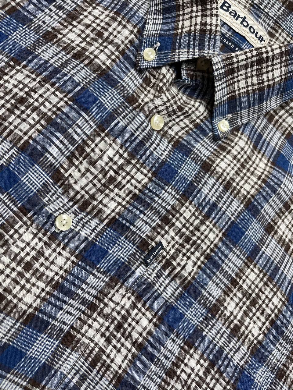 Barbour Barbour Mens Blue Tailored Checked Shirt Size M Size US M / EU 48-50 / 2 - 2 Thumbnail