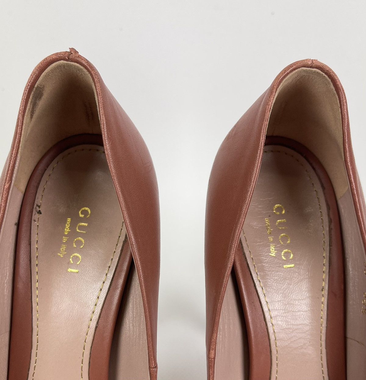 Designer Gucci Patent Leather Platform Pumps Heels Shoes Size 38.5 Size US 8.5 / IT 38.5 - 5 Thumbnail