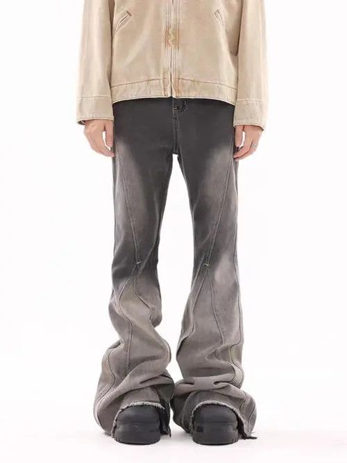 Japanese Brand × Jean Vintage wash gradient patchwork bootcut jeans Size US 32 / EU 48 - 1 Thumbnail