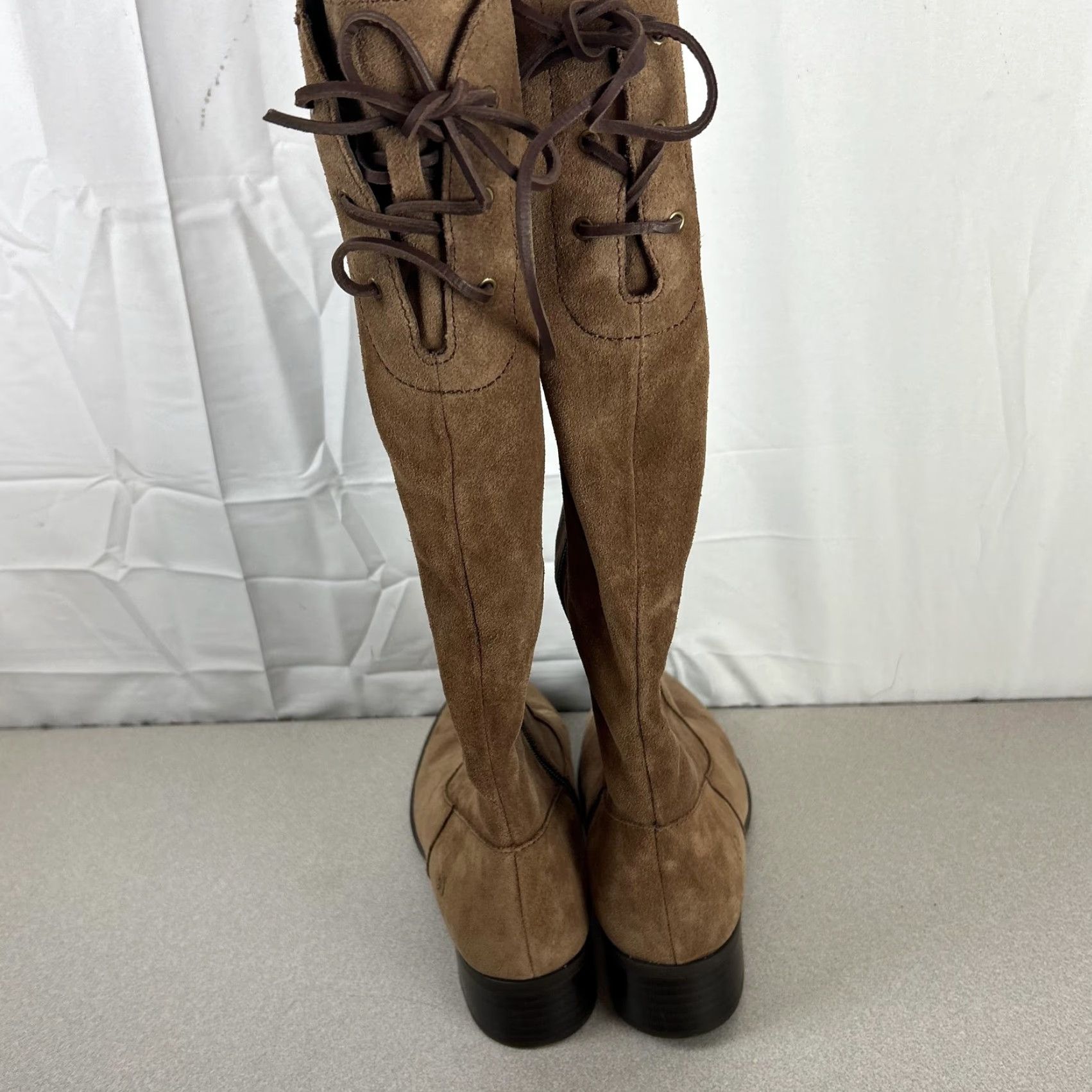 Born Born Boots Womens Size 9 Brown Suede Knee High Riding Zip Lace Up Block Heel Size US 9 / IT 39 - 5 Thumbnail