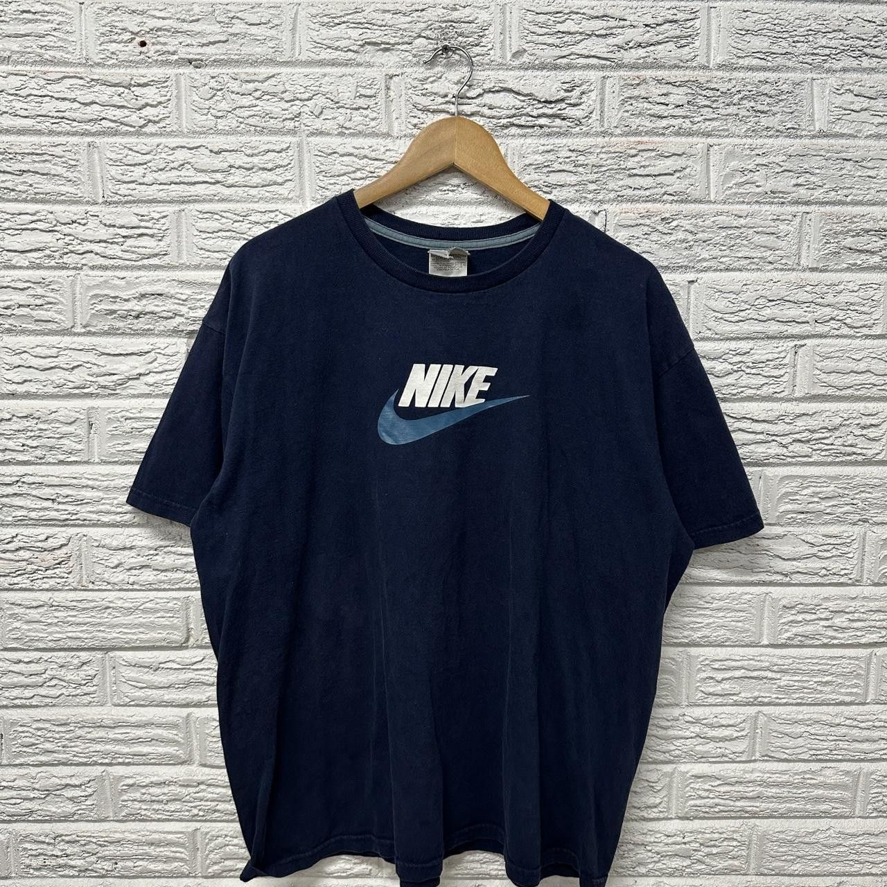 Nike × Vintage Y2K Vintage Nike Tee Shirt Navy Blue XL Size US XL / EU 56 / 4 - 2 Thumbnail