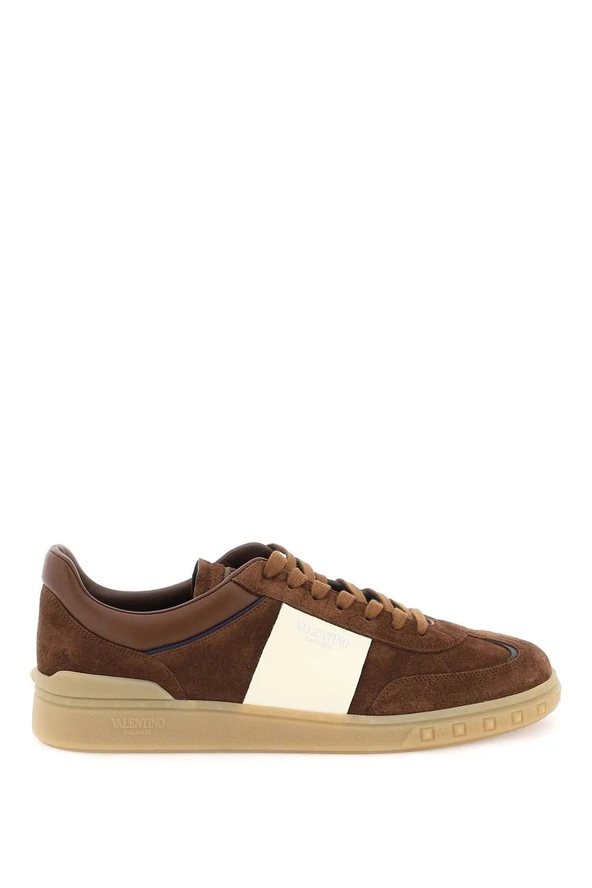 image of Valentino Garavani O1S22I1N0124 Low Top Upvillage Sneakers In Brown / Beige in Brown/Beige (Size 9)