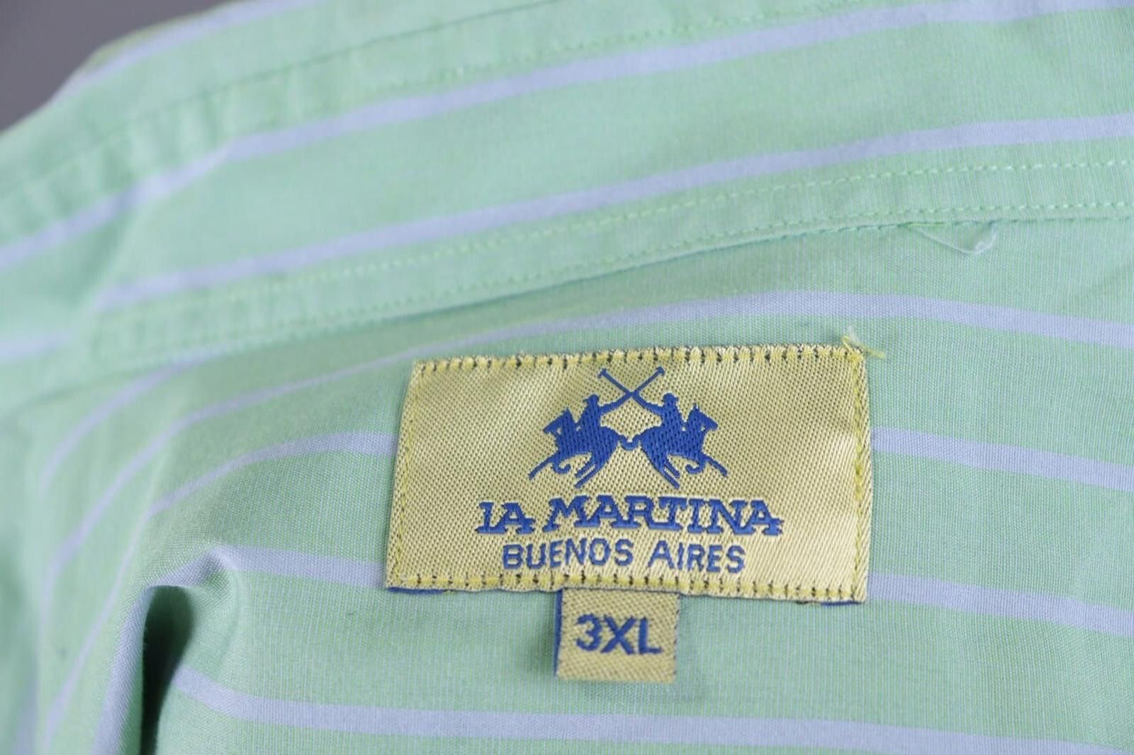 La Martina La Martina Buenos Aires Green Pinstripe Shirt Size 3XL Size US XXL / EU 58 / 5 - 12 Thumbnail