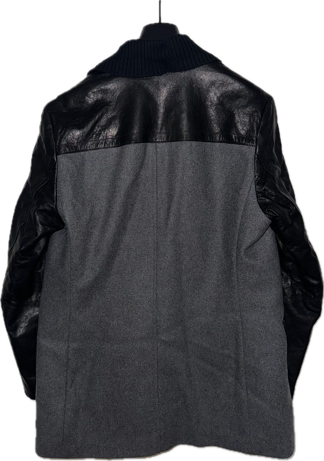 Dirk Bikkembergs WOOL COAT WITH LEATHER SLEEVES Size US M / EU 48-50 / 2 - 4 Thumbnail