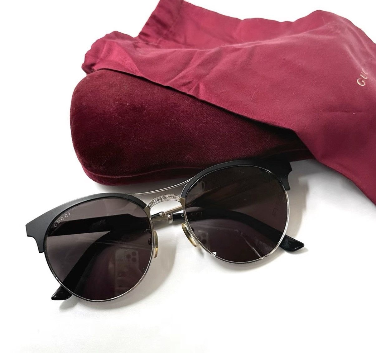 Gucci Gucci/Round Half-Frame Sunglasses K12 Size ONE SIZE - 1 Thumbnail