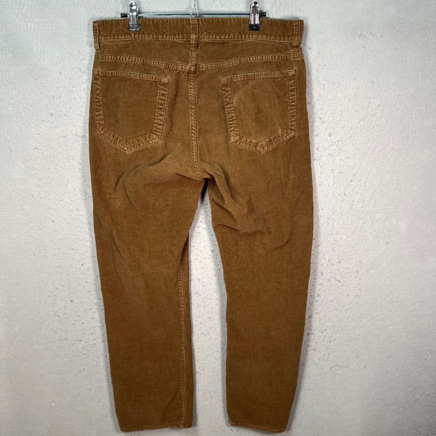 J.Crew J.CREW Slim Straight Corduroy Pants Brown 100% Cotton Mens 33 x 28 Vintage Front Flat Front 5-Pocket Chino Size US 33 - 2 Thumbnail