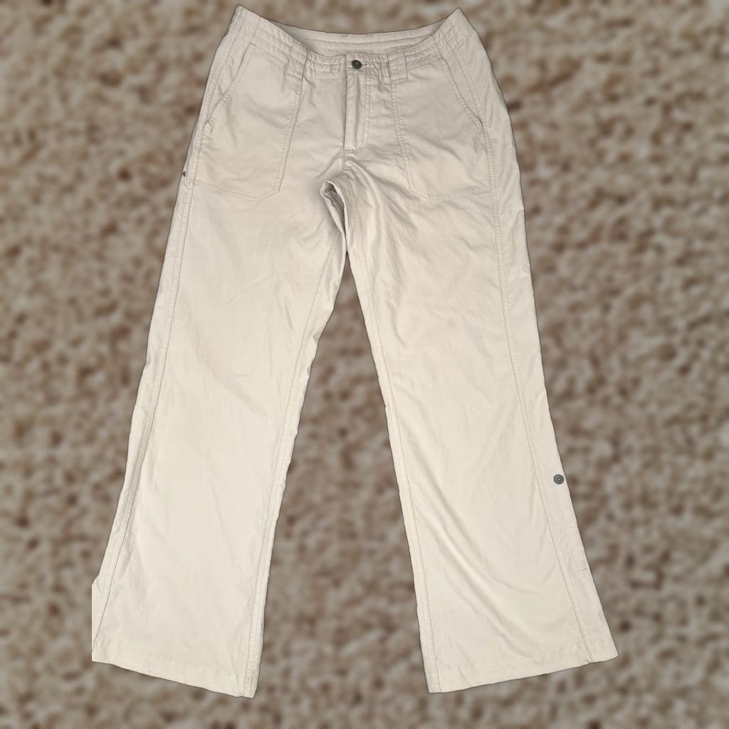 VINTAGE Patagonia Pants Womens 6 Beige Lightweight Hiking Outdoor Nylon Blend Travel Pant Khakis Casual Vintage 90s Womens